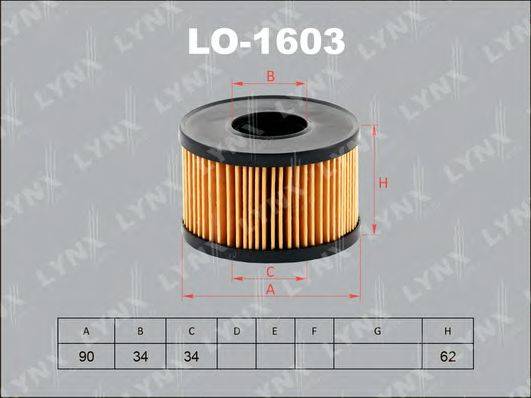 LYNXAUTO LO1603 Масляний фільтр