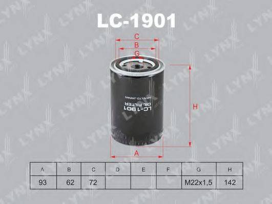 Масляний фільтр LYNXAUTO LC-1901