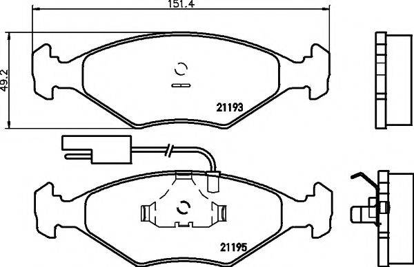 Комплект тормозных колодок, дисковый тормоз HELLA PAGID 8DB 355 007-431