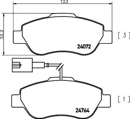 HELLA PAGID 8DB355014471 Комплект тормозных колодок, дисковый тормоз