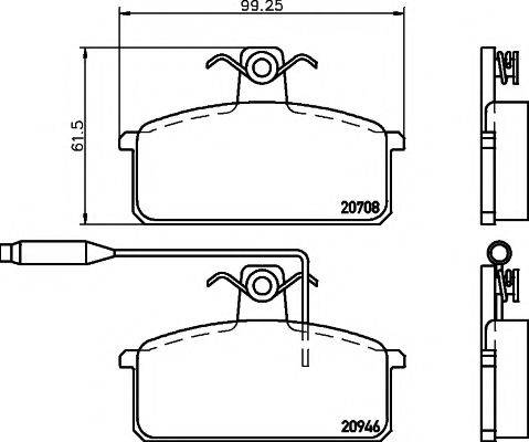 Комплект тормозных колодок, дисковый тормоз HELLA PAGID 8DB 355 017-681