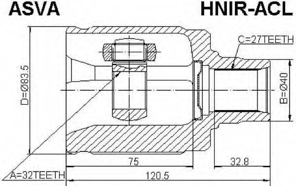 ASVA HNIRACL Шарнирный комплект, приводной вал