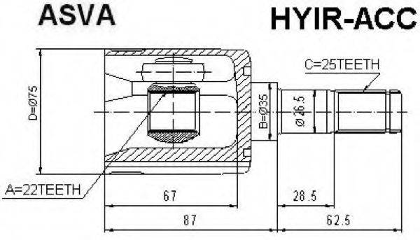 Шарнирный комплект, приводной вал ASVA HYIR-ACC