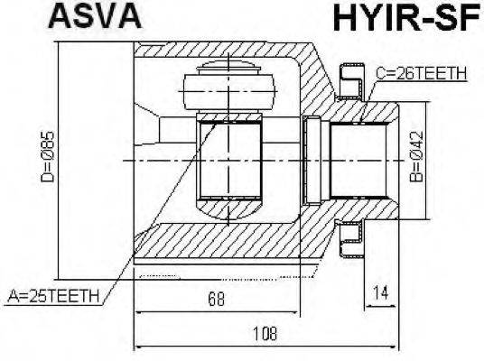 ASVA HYIRSF Шарнирный комплект, приводной вал