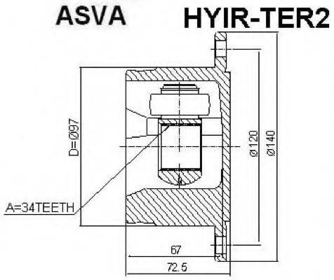 ASVA HYIRTER2 Шарнирный комплект, приводной вал