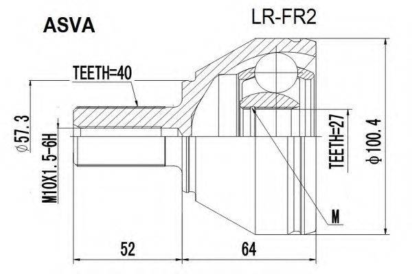 ASVA LRFR2 Шарнирный комплект, приводной вал
