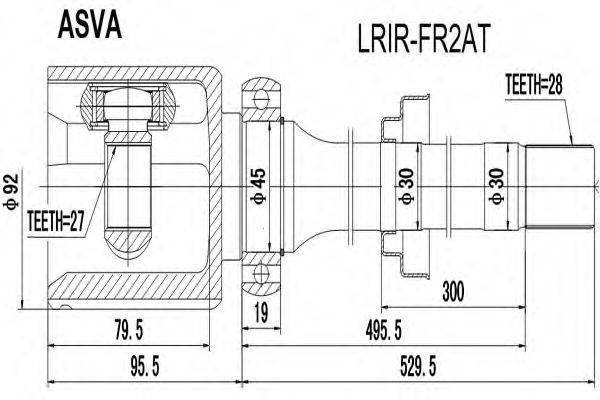 Шарнирный комплект, приводной вал ASVA LRIR-FR2AT