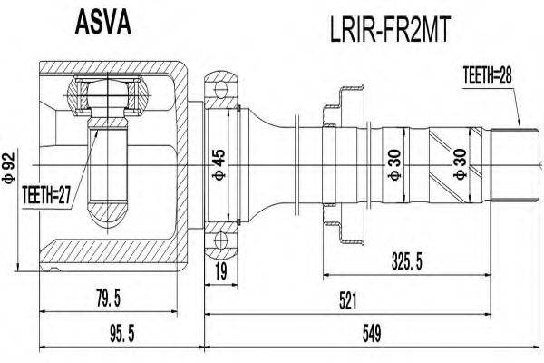 ASVA LRIRFR2MT Шарнирный комплект, приводной вал