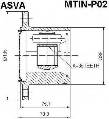 ASVA MTINP02 Шарнірний комплект, приводний вал