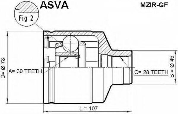 Шарнирный комплект, приводной вал ASVA MZIR-GF
