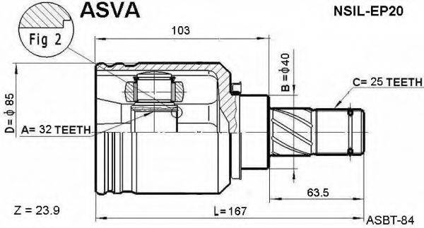 Шарнирный комплект, приводной вал ASVA NSIL-EP20