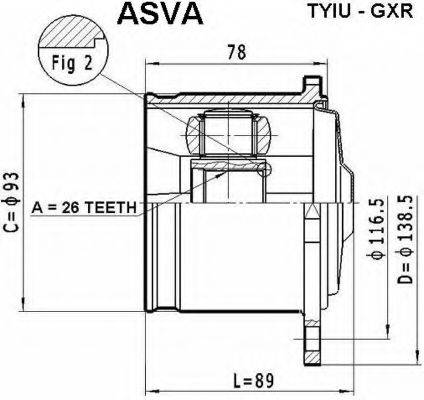 Шарнирный комплект, приводной вал ASVA TYIU-GXR