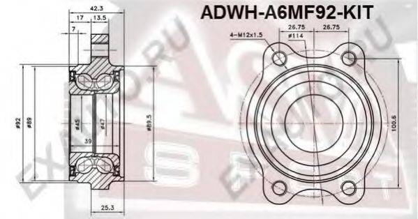 Маточина колеса ASVA ADWH-A6MF92-KIT