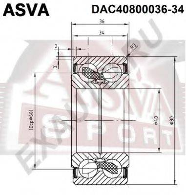Подшипник ступицы колеса ASVA DAC40800036-34
