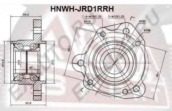 Ступица колеса ASVA HNWH-JRD1RRH