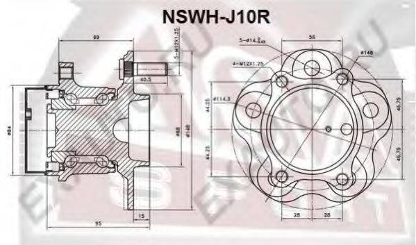 Маточина колеса ASVA NSWH-J10R