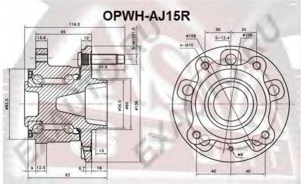Маточина колеса ASVA OPWH-AJ15R