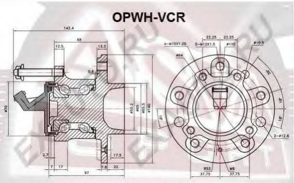 Маточина колеса ASVA OPWH-VCR