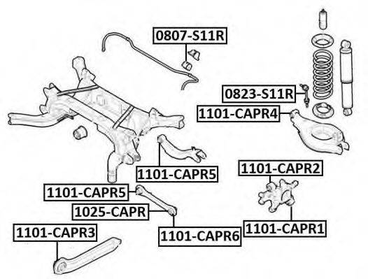Підвіска, важіль незалежної підвіски колеса ASVA 1101-CAPR6