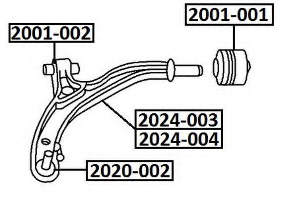 Підвіска, важіль незалежної підвіски колеса ASVA 2001-001