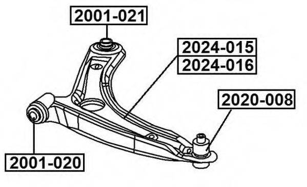 Важіль незалежної підвіски колеса, підвіска колеса ASVA 2024-015