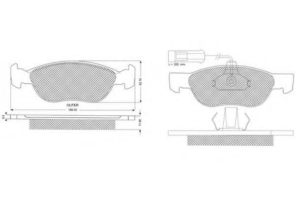 Комплект тормозных колодок, дисковый тормоз PROCODIS FRANCE PF1187