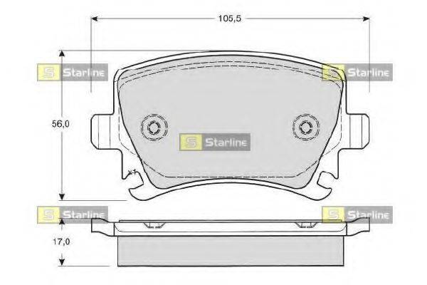 STARLINE BDS011S Комплект тормозных колодок, дисковый тормоз