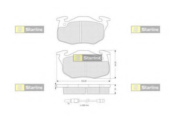 STARLINE BDS020 Комплект тормозных колодок, дисковый тормоз