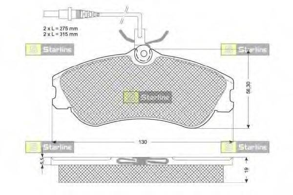 STARLINE BDS035 Комплект тормозных колодок, дисковый тормоз