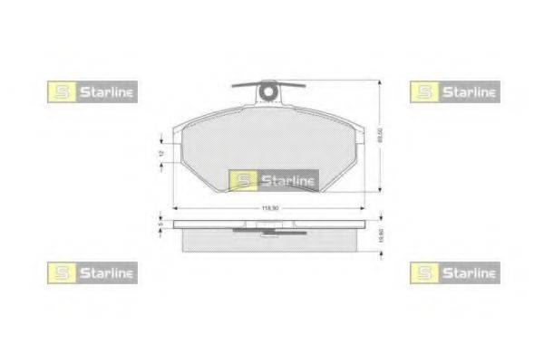 STARLINE BDS052 Комплект тормозных колодок, дисковый тормоз