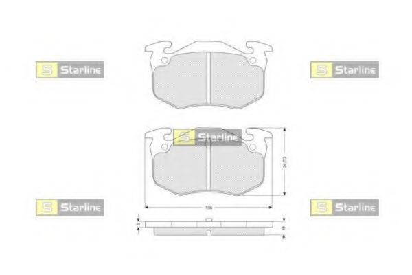 STARLINE BDS055 Комплект тормозных колодок, дисковый тормоз
