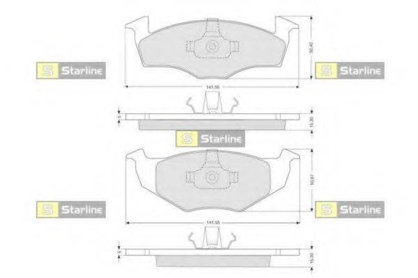 STARLINE BDS072 Комплект тормозных колодок, дисковый тормоз