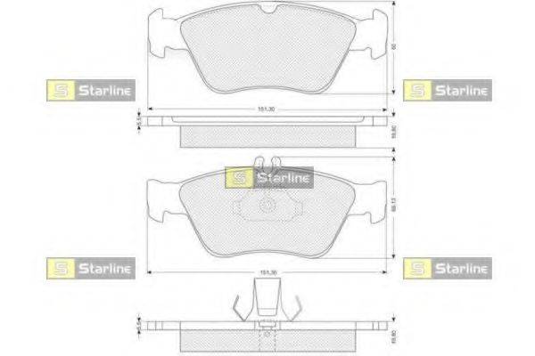 STARLINE BDS227 Комплект тормозных колодок, дисковый тормоз