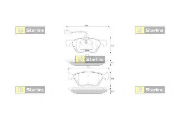 Комплект тормозных колодок, дисковый тормоз STARLINE BD S259