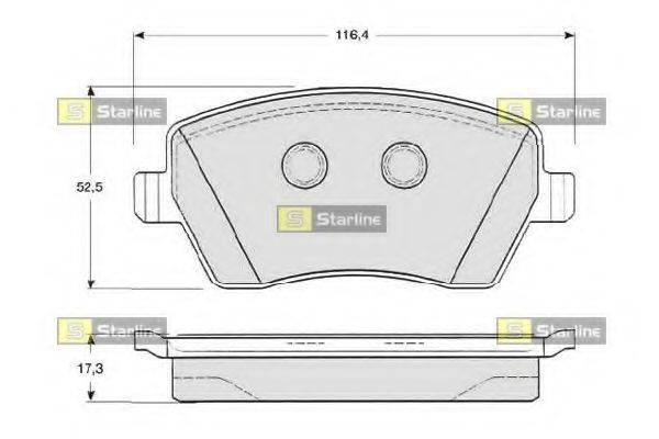 STARLINE BDS331 Комплект тормозных колодок, дисковый тормоз