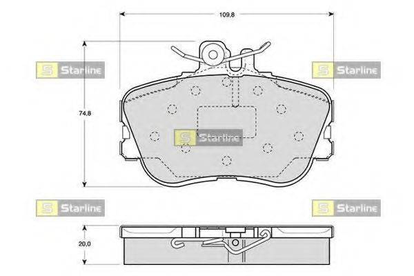 STARLINE BDS818P Комплект тормозных колодок, дисковый тормоз