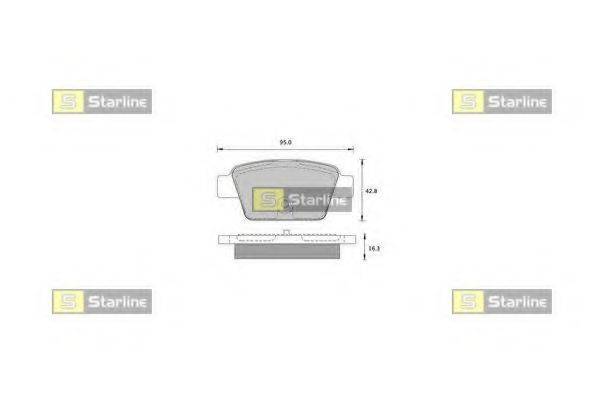 STARLINE BDS836P Комплект тормозных колодок, дисковый тормоз