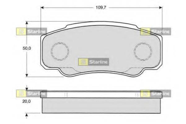 STARLINE BDS841P Комплект тормозных колодок, дисковый тормоз