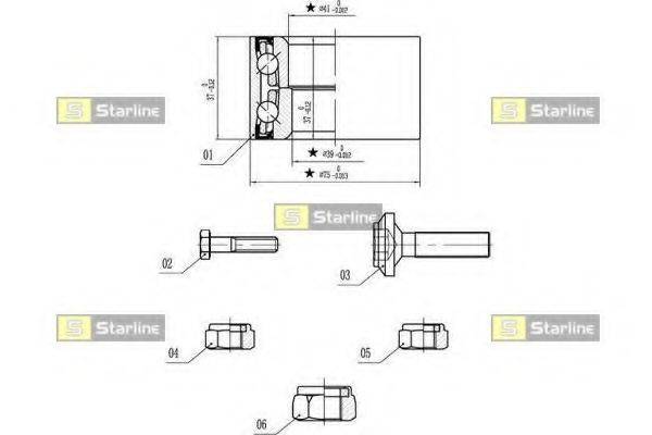 STARLINE LO01355 Комплект подшипника ступицы колеса