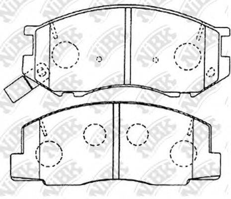 Комплект тормозных колодок, дисковый тормоз NIBK PN1328