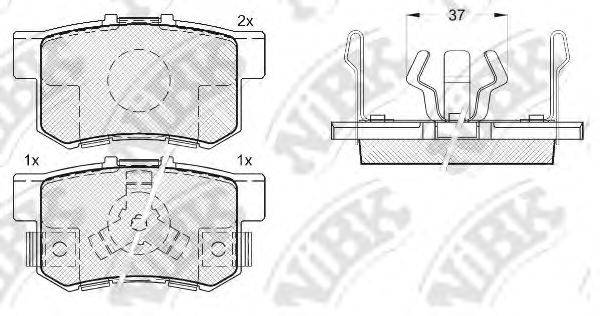 Комплект тормозных колодок, дисковый тормоз NIBK PN8807