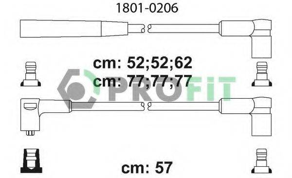 Комплект дротів запалення PROFIT 1801-0206