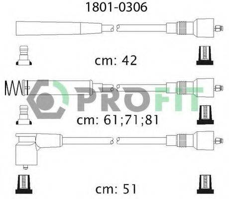 Комплект дротів запалення PROFIT 1801-0306