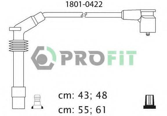 Комплект дротів запалення PROFIT 1801-0422