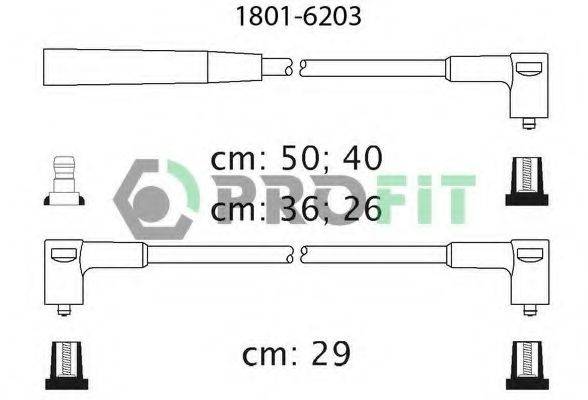 Комплект дротів запалення PROFIT 1801-6203