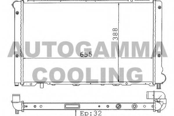Радиатор, охлаждение двигателя AUTOGAMMA 100277