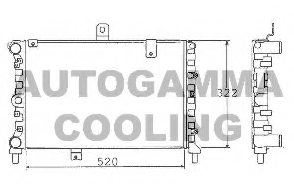 Радиатор, охлаждение двигателя AUTOGAMMA 100452