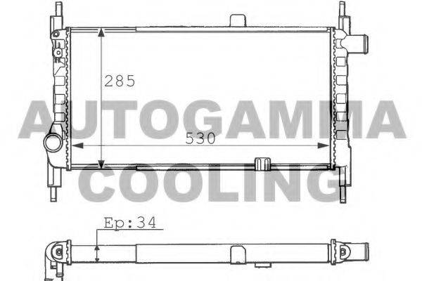 Радиатор, охлаждение двигателя AUTOGAMMA 100686