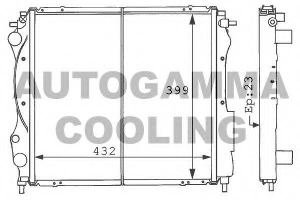Радиатор, охлаждение двигателя AUTOGAMMA 100884
