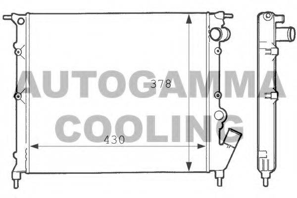 Радиатор, охлаждение двигателя AUTOGAMMA 100893